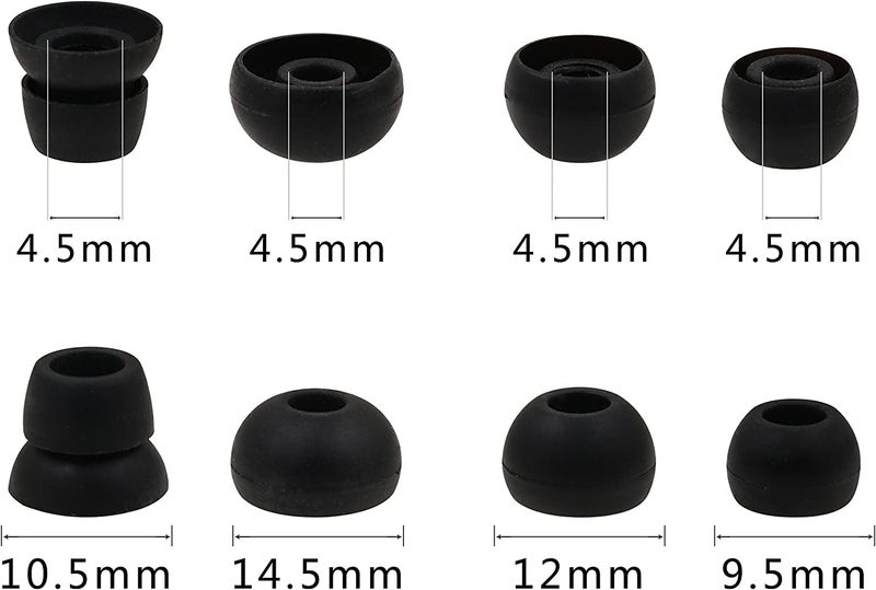 BLLQ Black Replacement Earbuds Tips with Storage Box for Beats Powerbeats3 Headphones -Eartips 16PCS 8 Pairs with 4 Size Options for Powerbeats Black pbb16 - Image 2